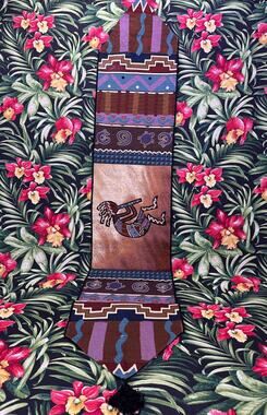 Kokopelli Table Runner Multicolored 12"W x 70"L Mixed Fabric